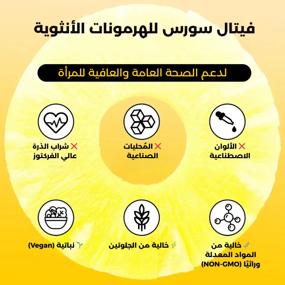 علكات Vital Source لموازنة الأنوثة™ — توازن ومزاج أريح خلال 7 أيام